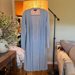 1 State Gray Long Open Cardigan